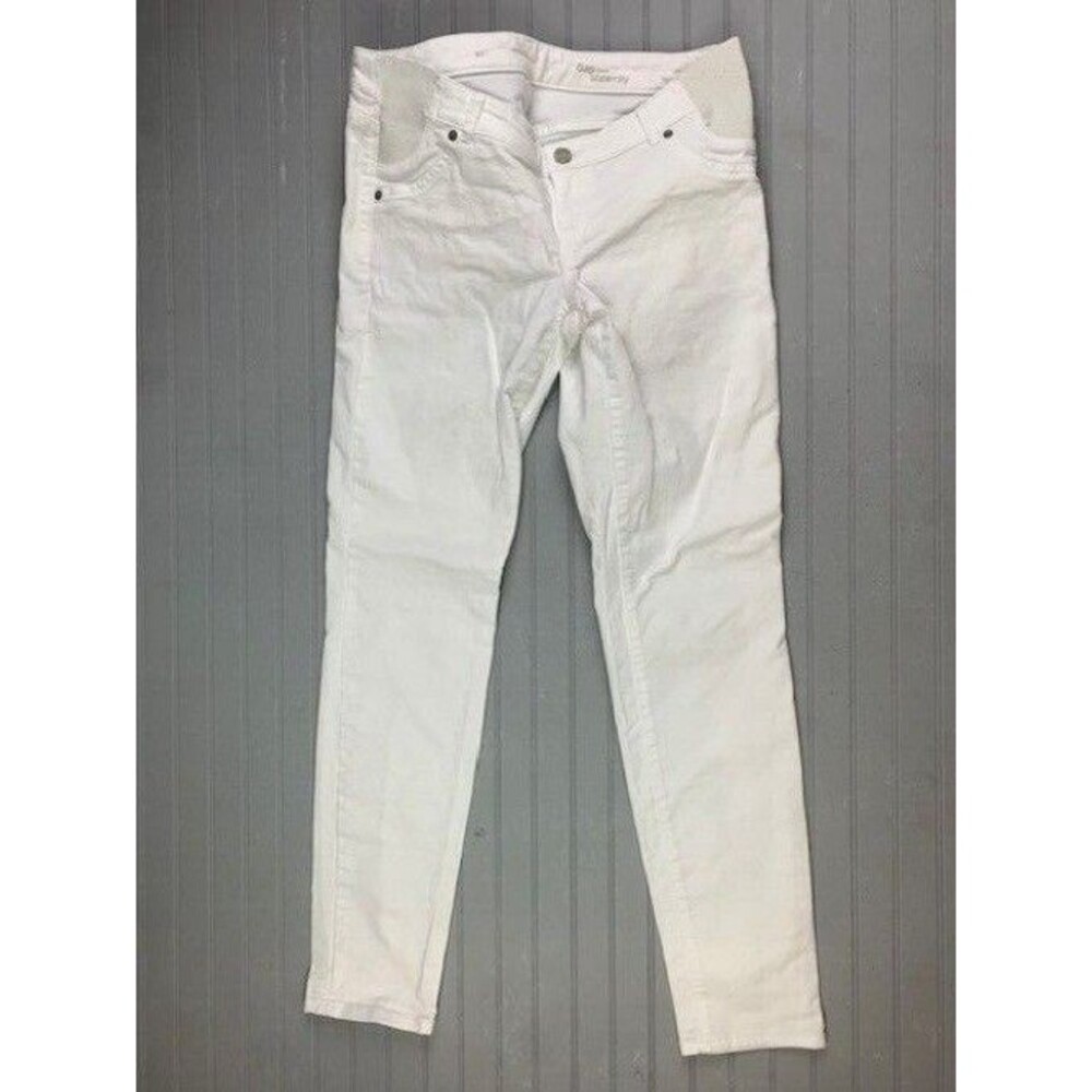 Gap Maternity Size 27 Womens White Jeans Skinny Low Rise Stretch